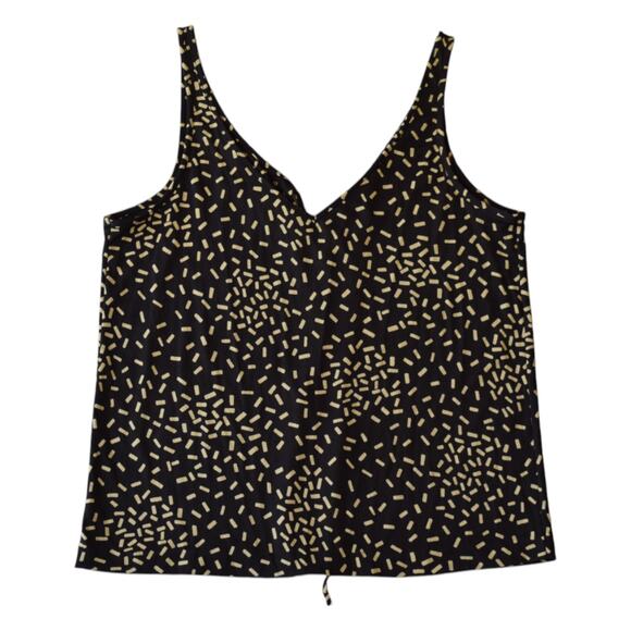 Vintage Diane Von Furstenberg Black Geometric Chic Tank Top Medium - Picture 4 of 5